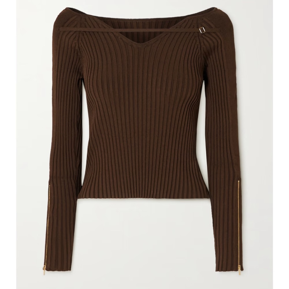 Jacquemus Chocolate Ribbed Sweater - Picture 2 of 6